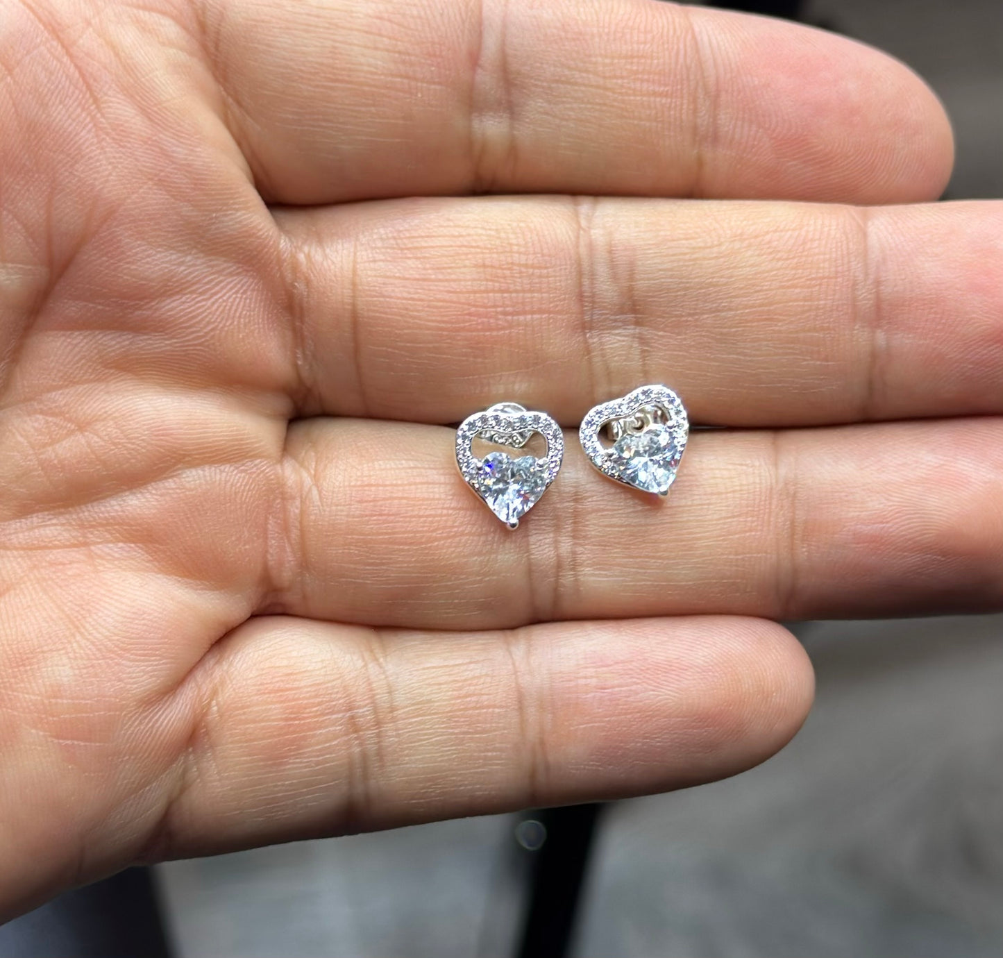 Aros circón corazón