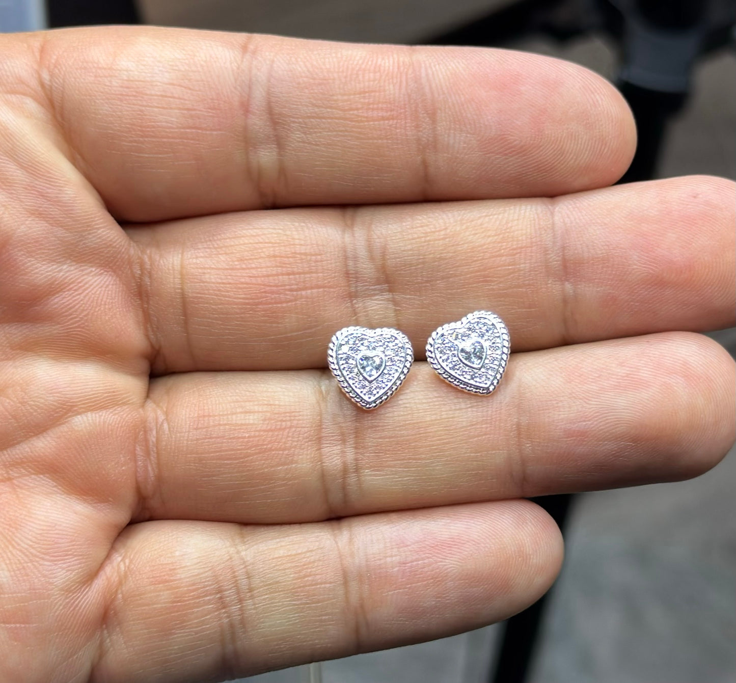 Aros corazón plata 925
