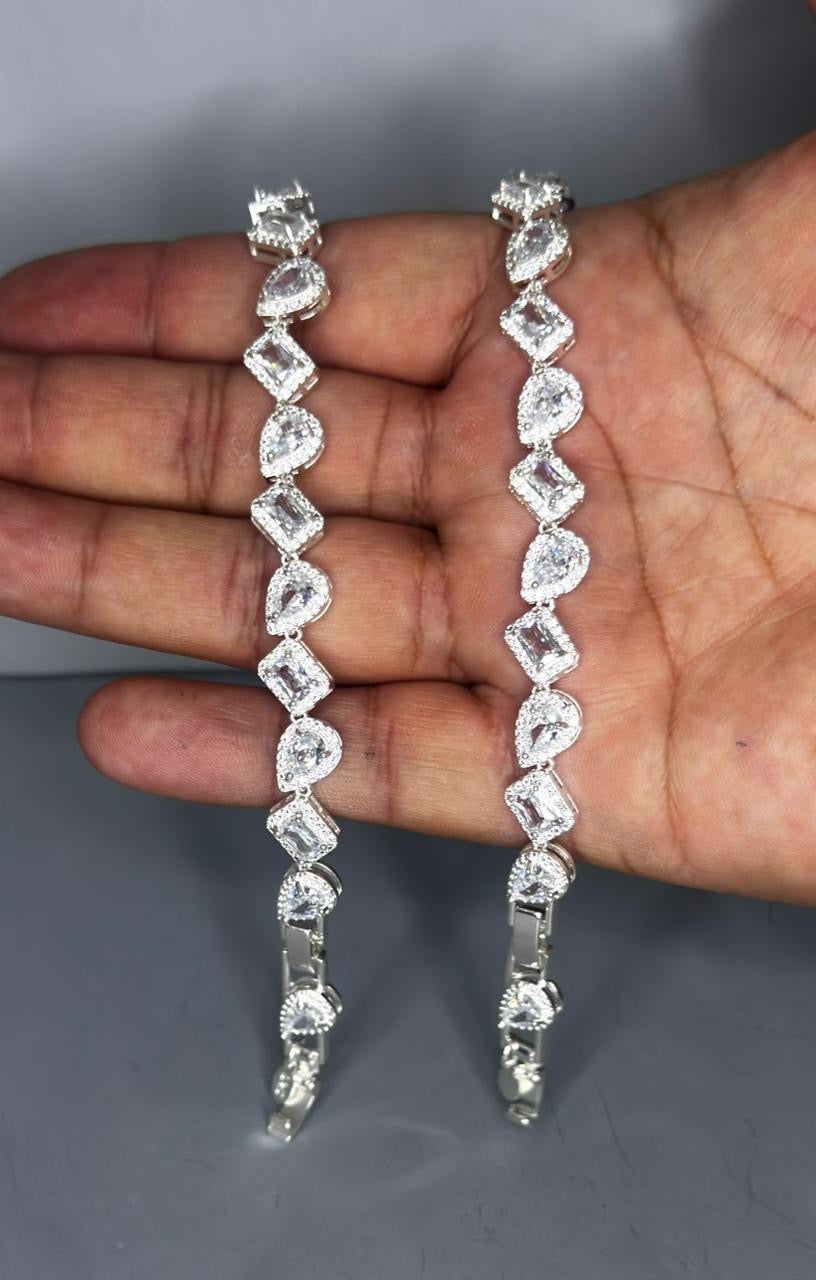 Hermosa pulsera microcircon de plata 925