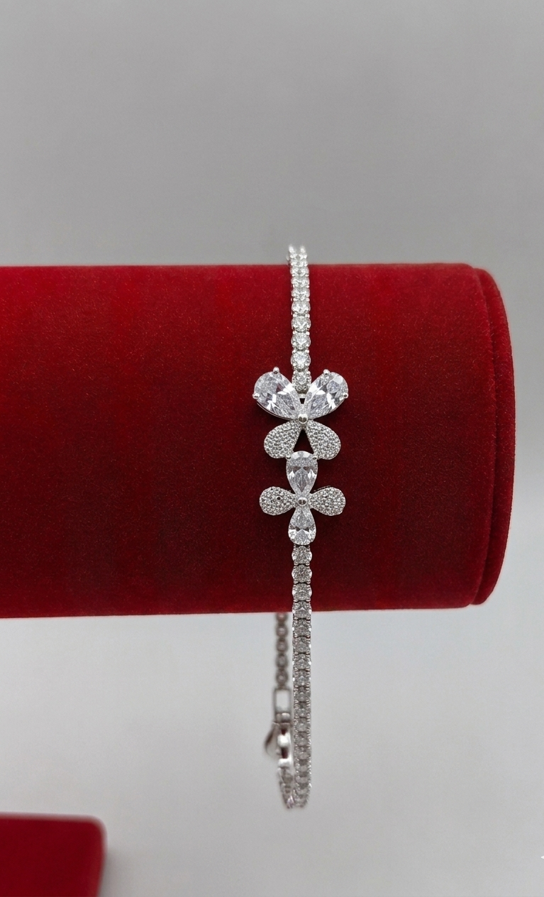 Pulsera flor plata 925