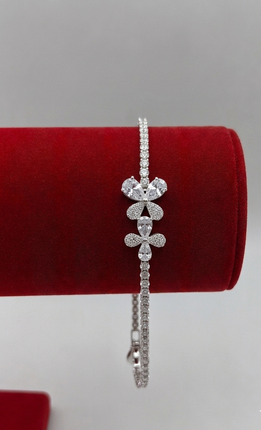 Pulsera flor plata 925