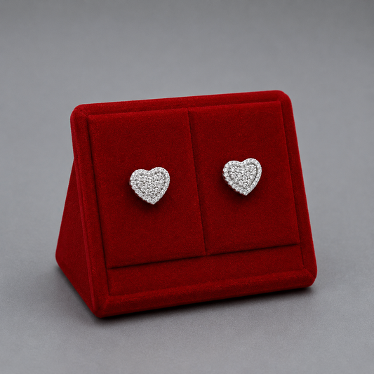 Aros corazón circón