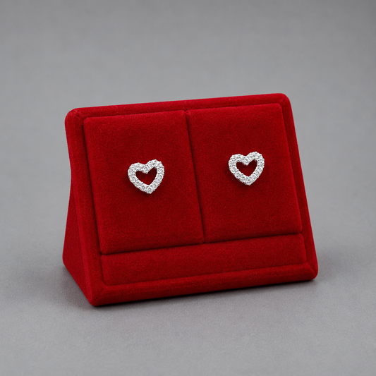 Aros corazón microcircon plata 925