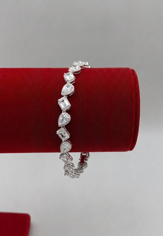 Hermosa pulsera microcircon de plata 925