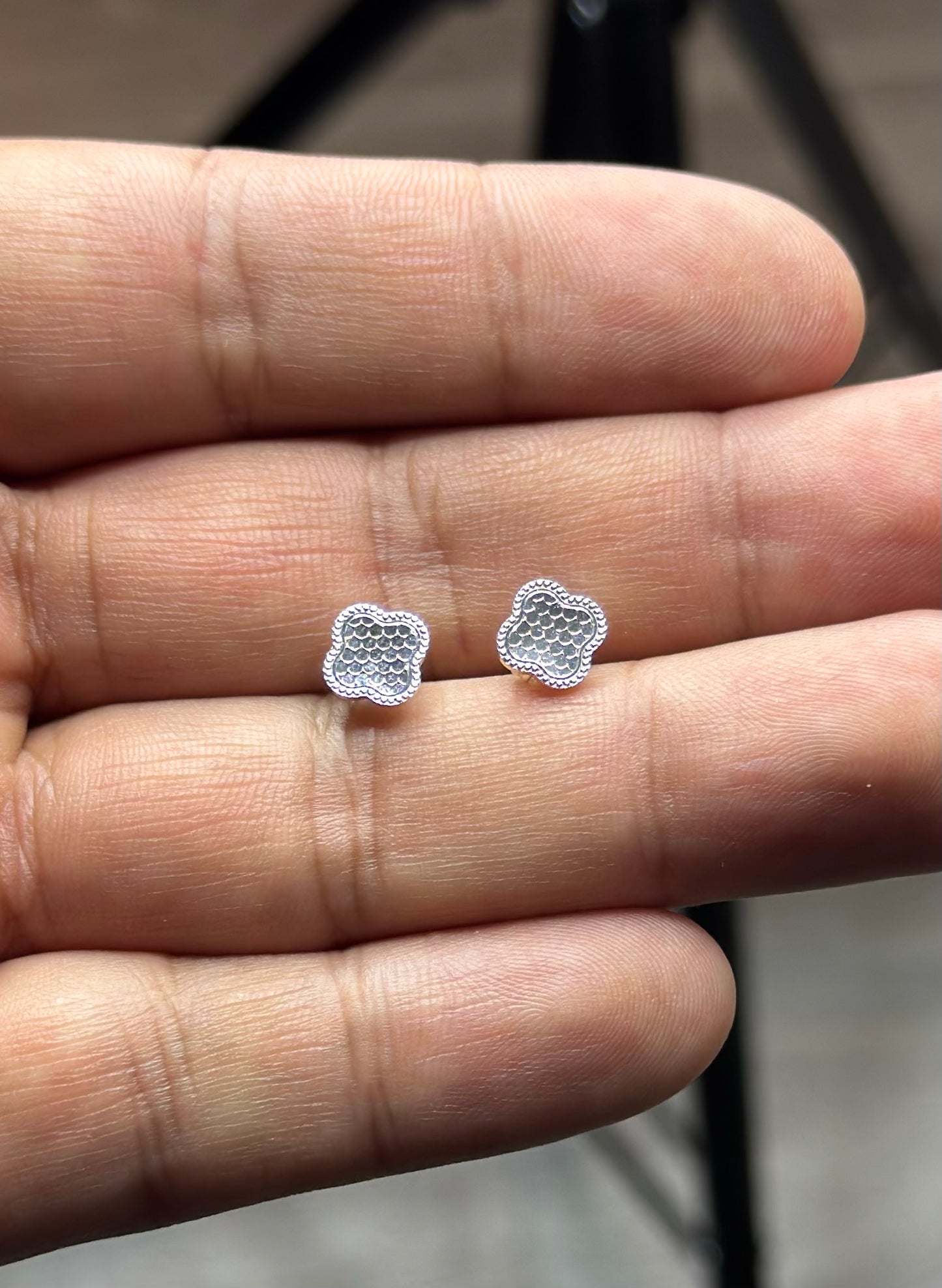 Aros trébol plata 925
