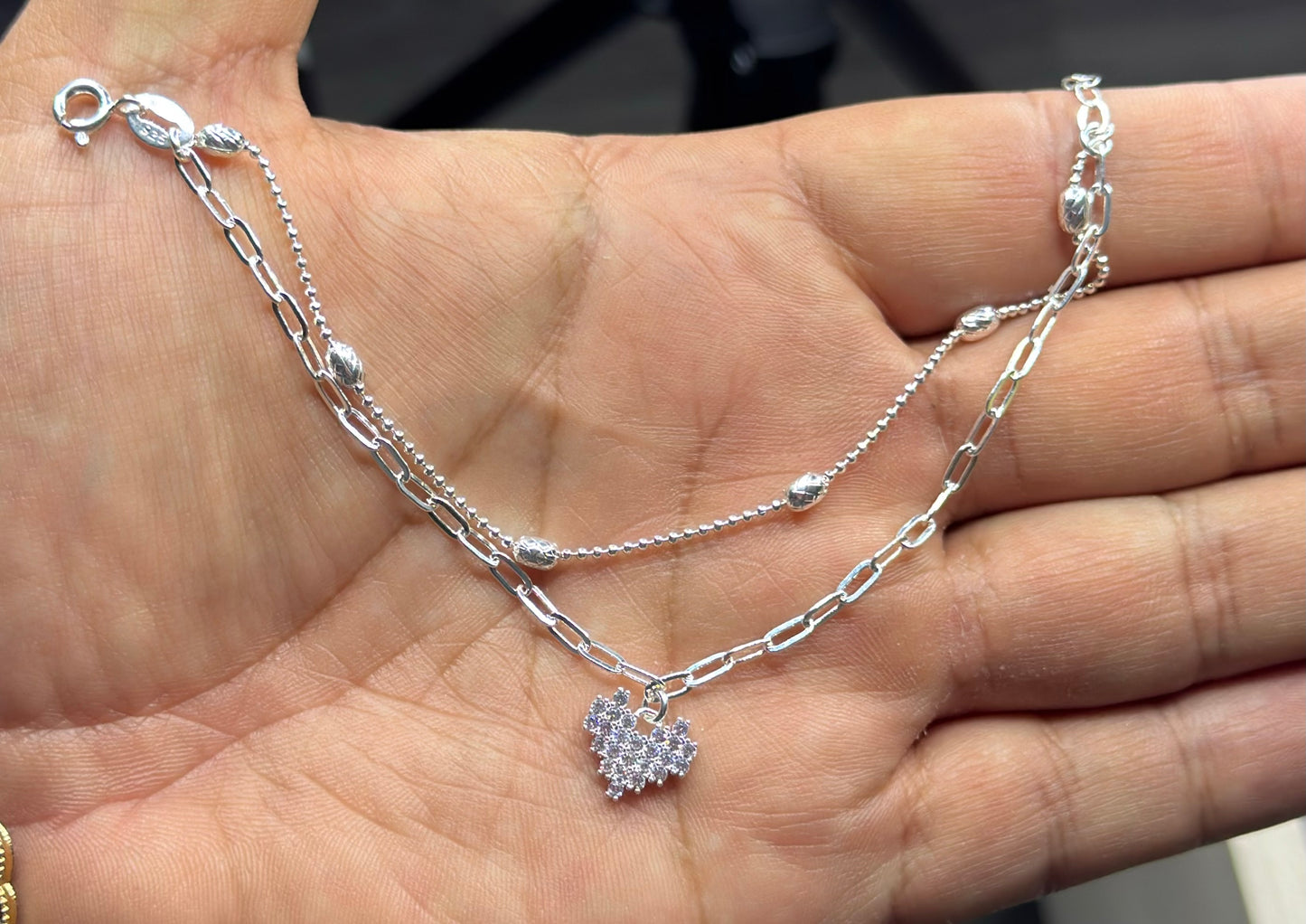 Pulsera doble con colgante