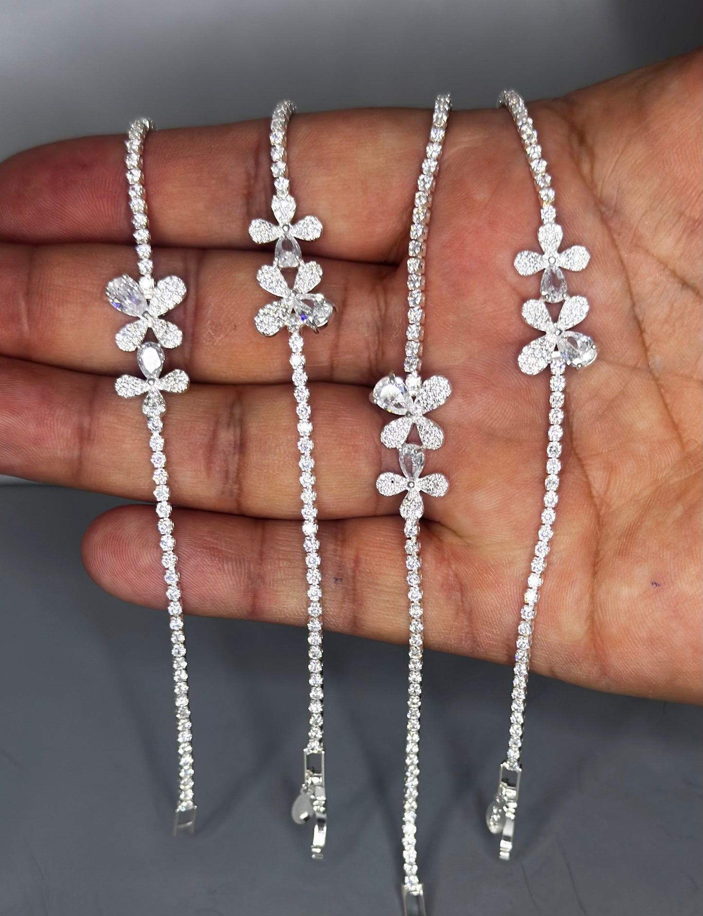 Pulsera flor plata 925