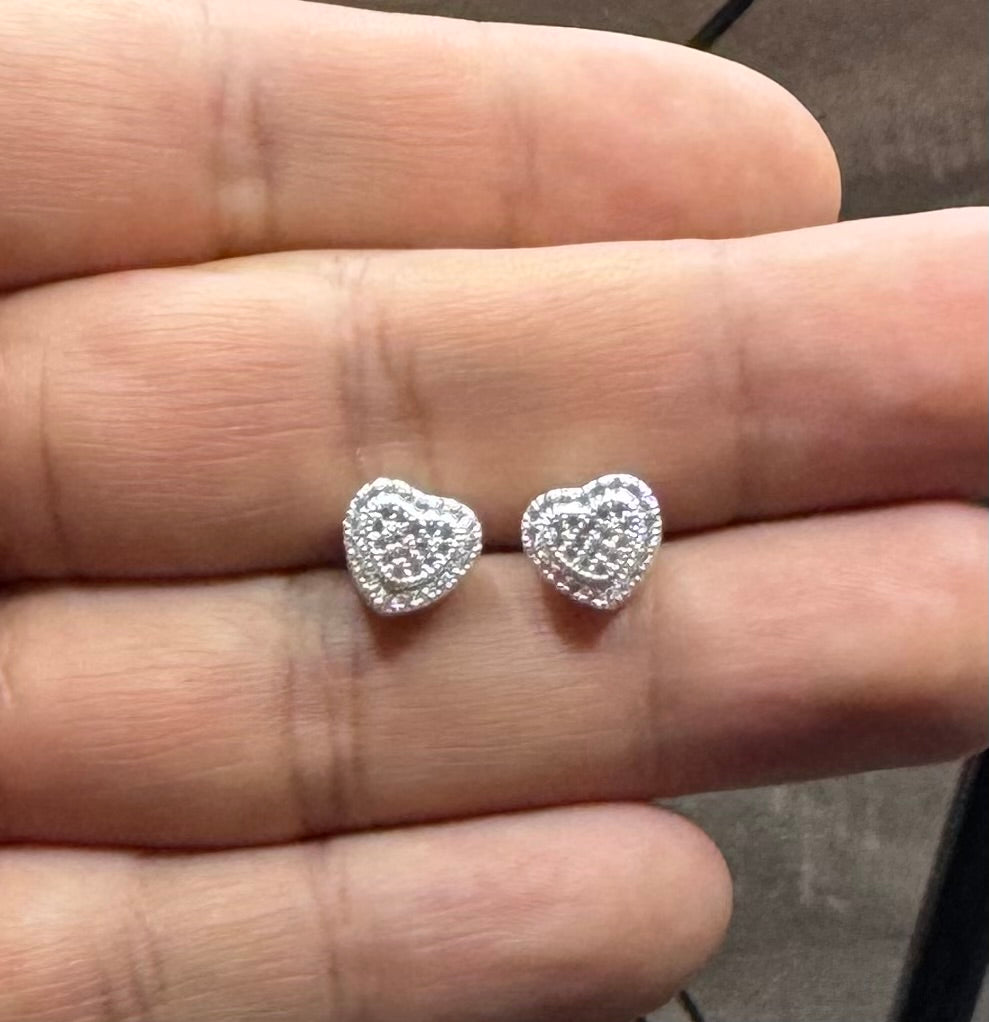 Aros corazón circón