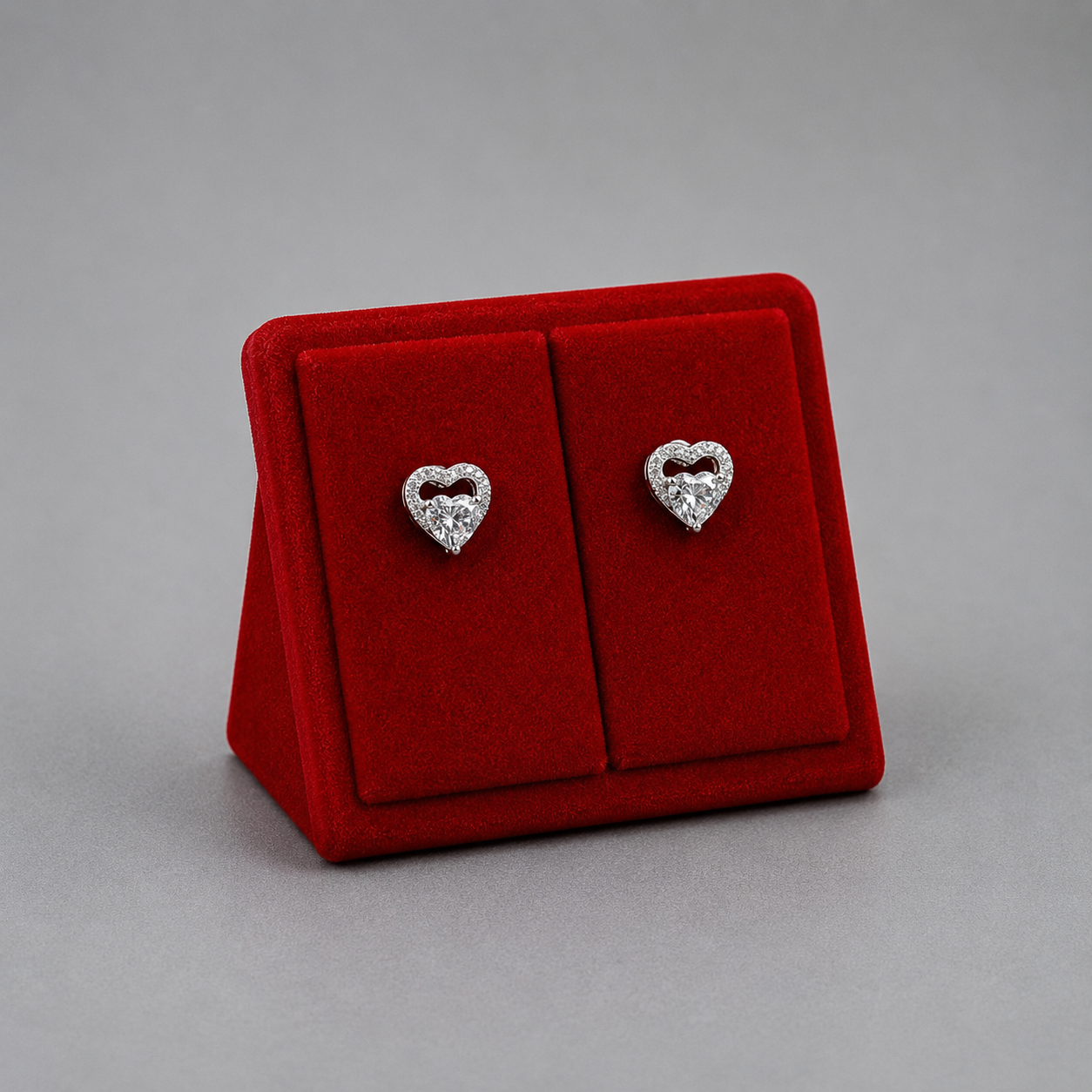 Aros circón corazón
