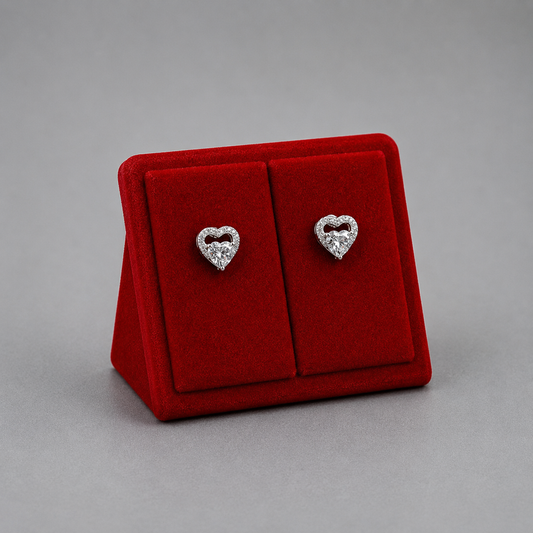 Aros circón corazón